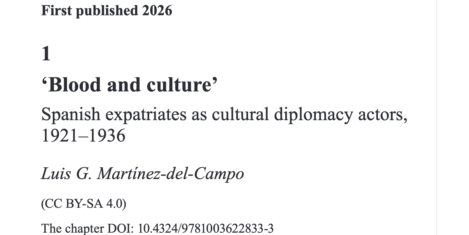 'Blood and Culture'. Spanish expatriates as cultural diplomacy actors, 1921–1936
